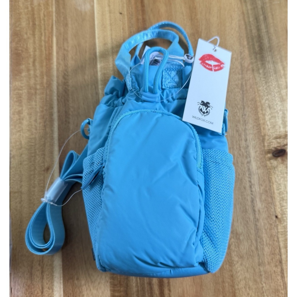 Wildfox Women's Blue Crossbody Water Bottle Bag‎ Nylon Parachute Sling NWT - Picture 4 of 14